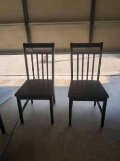 Dark Wood Dining Chairs – Set of 4