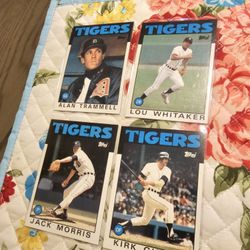 Detroit Tigers 1986 Topps Baseball Cards Team Set Of 29 Cards