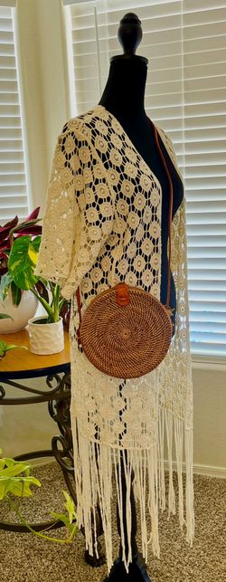 Rattan Crossbody Bag Handmade In Bali - New!