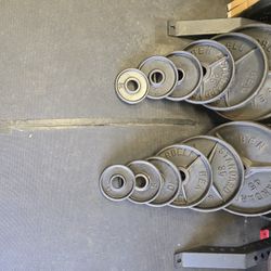 245lb VINTAGE olympic Weights BENS *READ*