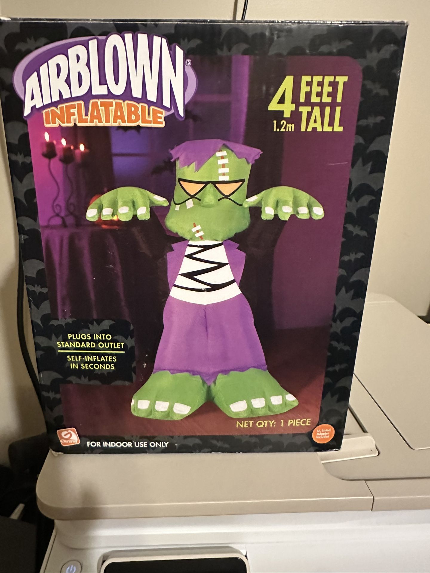 Gemmy. Airborne Inflatable Frankenstein Monster 4 Feet Indoor Use Halloween.