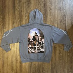 Darc Sport Premium Vintage Until Valhalla Men’s Gray Graphic Hoodie Wolves Club