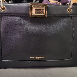 Karl Lagerfeld Paris Ivette Leather Satchel.