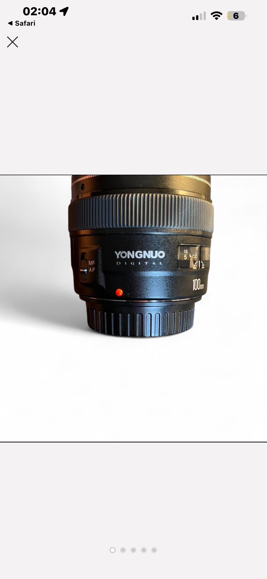 Yongnuo 100mm f/2 canon ef