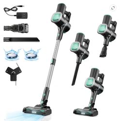 Prettycare Cordless Vacuum Cleaner, 30Kpa 40 min 6-in-1 Upright Stick Vacuum Cleaner