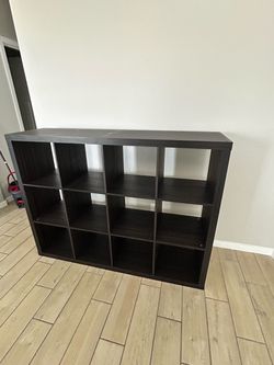 Dark Brown 12-Cube Storage Shelf Unit- Walmart brand