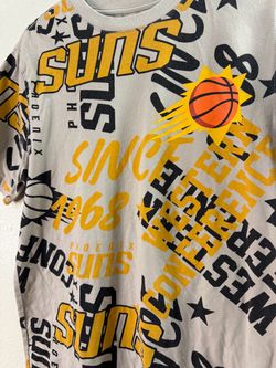 NBA Phoenix Suns T-shirt with black/yellow text and basketball graphic, size Medium