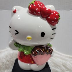 Blue Sky Clayworks Hello Kitty with Strawberry Bow Cute Winking Figurine