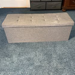 Storage Ottoman Bench – Foldable w/ Hidden Storage