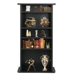 Multimedia Cabinet CD/ DVD Media Storage Cabinet Shelf Organizer Stand Black