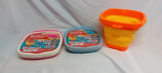 Collapsible Plastic Bucket (3), 1.32 Gallon (5L) Each