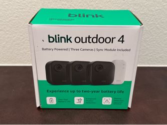 Blink Outdoor 4 pack of 3  (4th Gen) Wireless 2k 1080p Cameras Security System + Sync Module