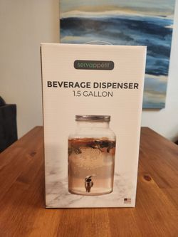 NEW IN BOX Servappetit 1.5 Gallon Glass Beverage Dispenser (SE San Diego)