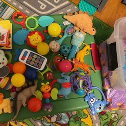 Box Of Toys For 6 Months To 18 Month Olds. 
