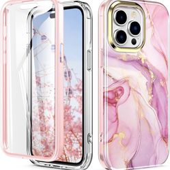 Hocase for iPhone 14 Pro Max Case, (with Built-in Screen Protector) Shockproof Slim Soft TPU+Hard Plastic Full Body Protective Case for iPhone 14 Pro 