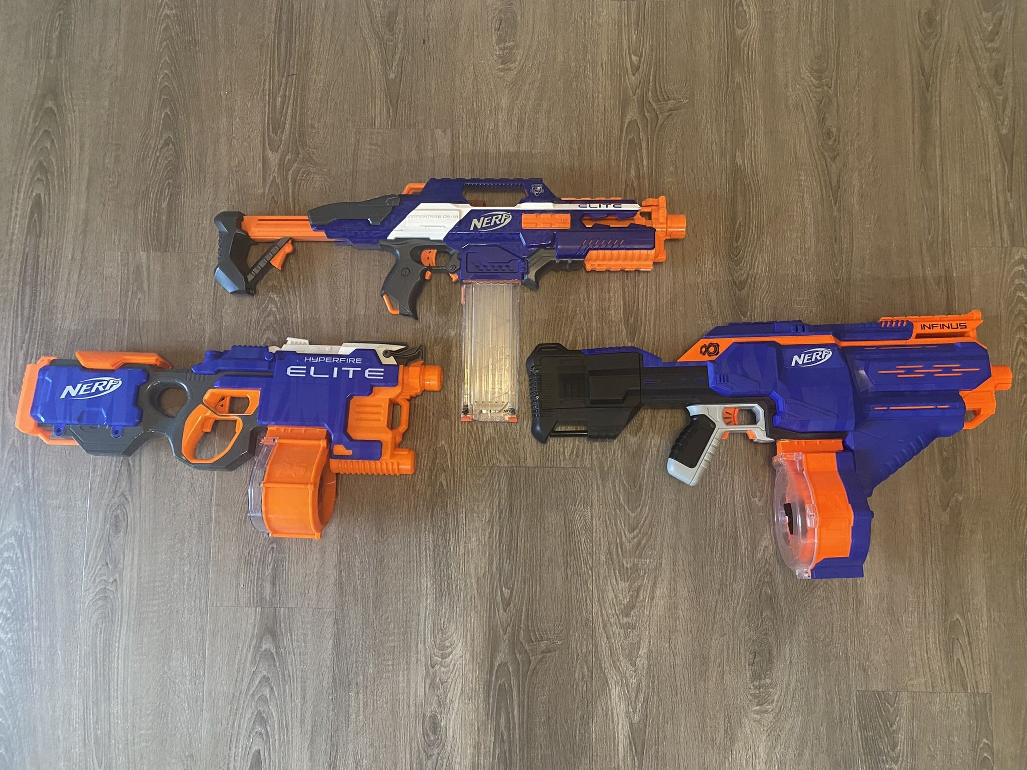 3 Nerf Elite Series Guns 