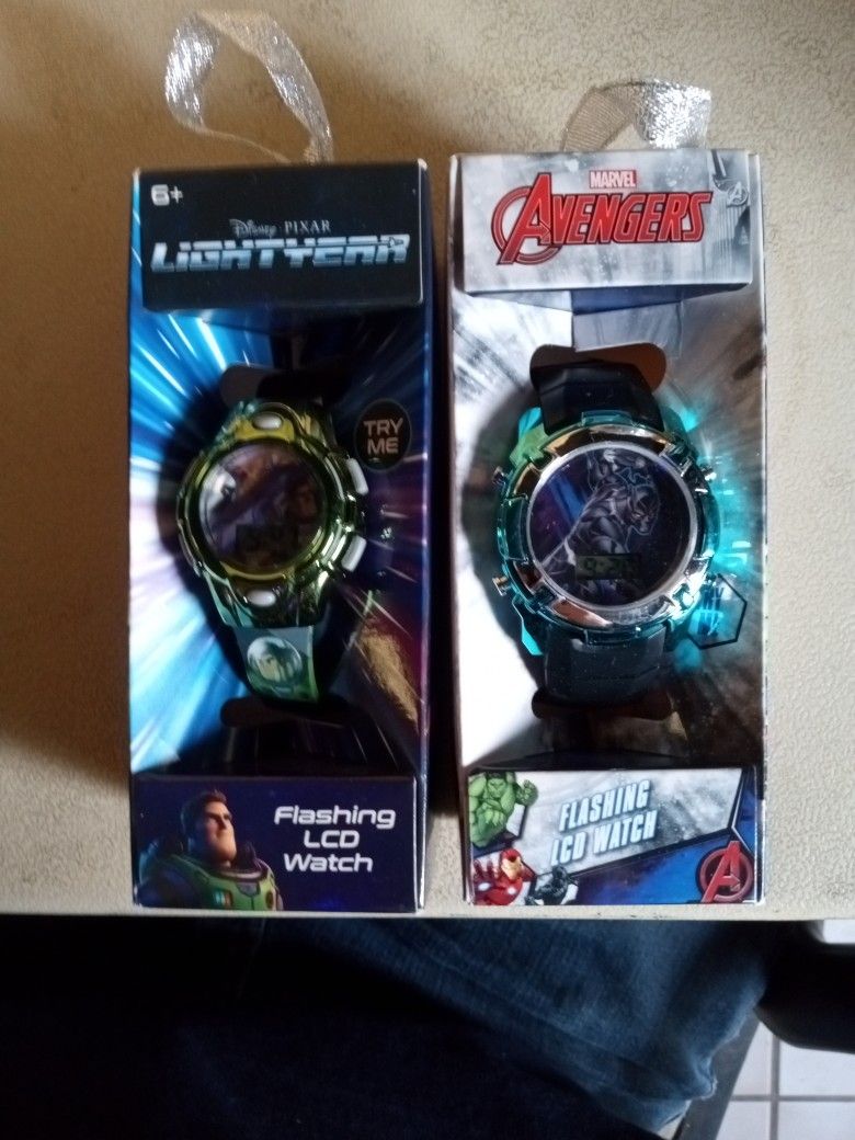 Two light up kids watches