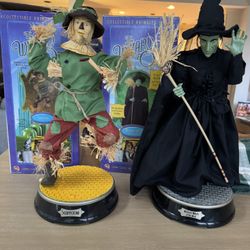 Vintage The Wizard Of Oz Singing Scarecrow Wicked Witch 2001 Animated Figure
