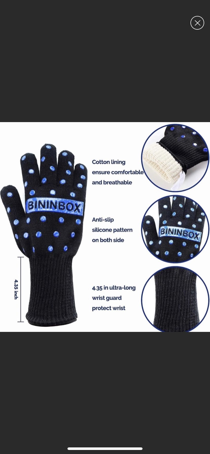 BBQ Gloves , Oven Gloves1472℉ Extreme Heat Resistant
