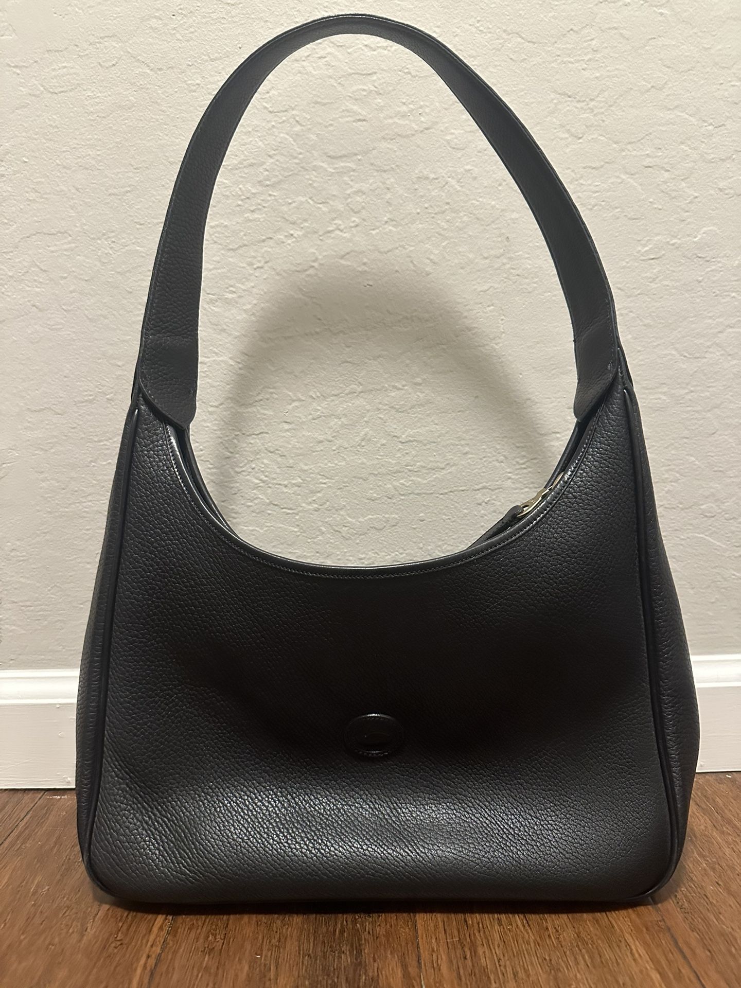 Dooney & Bourke Vintage Black Pebbled Leather Hobo Shoulder Bag