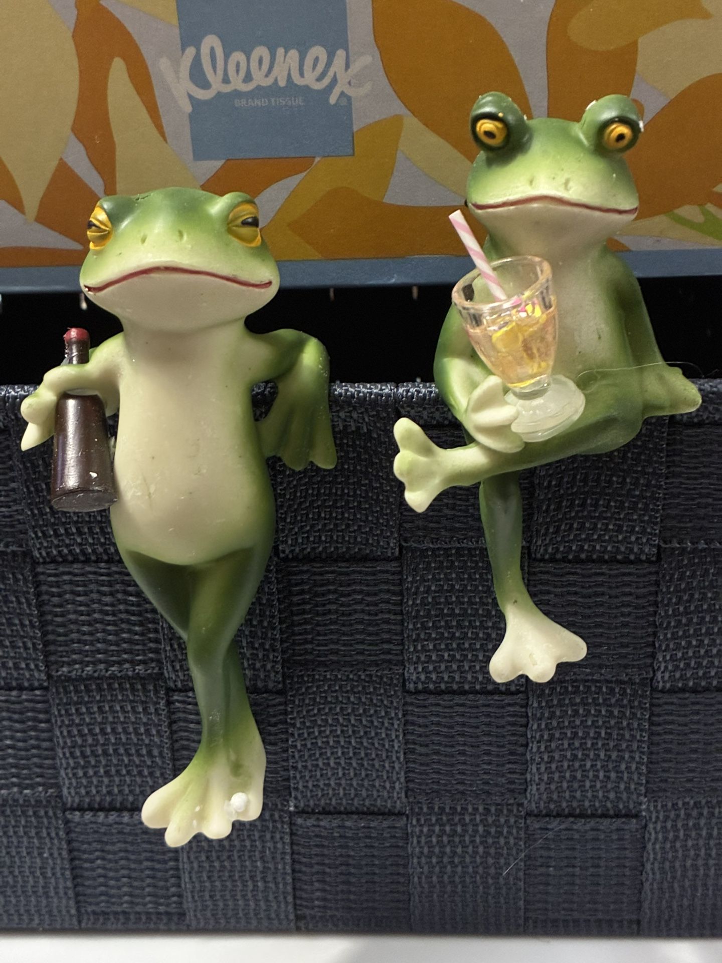 Hanging Flower/Plant Pot Frogs With Drinks