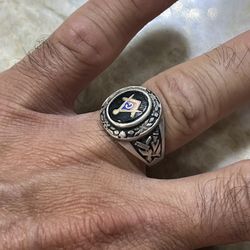 For Wedding 925 Sterling Silver Masonic Ring  Size 10.5 $200 pick up in Miami Lakes 