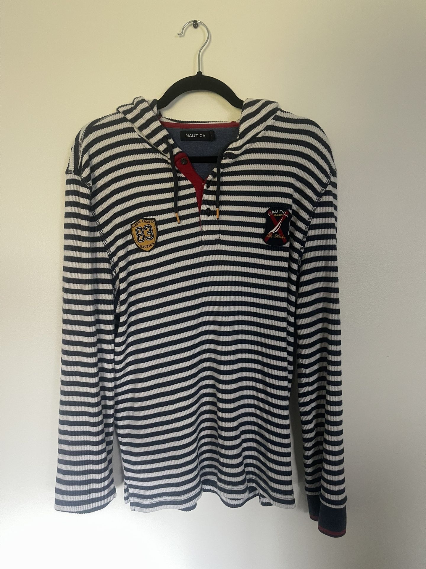 Nautica White/Blue Sailing Hoodie. Size M.