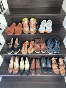 12. Pairs of women’s size 10 shoes.