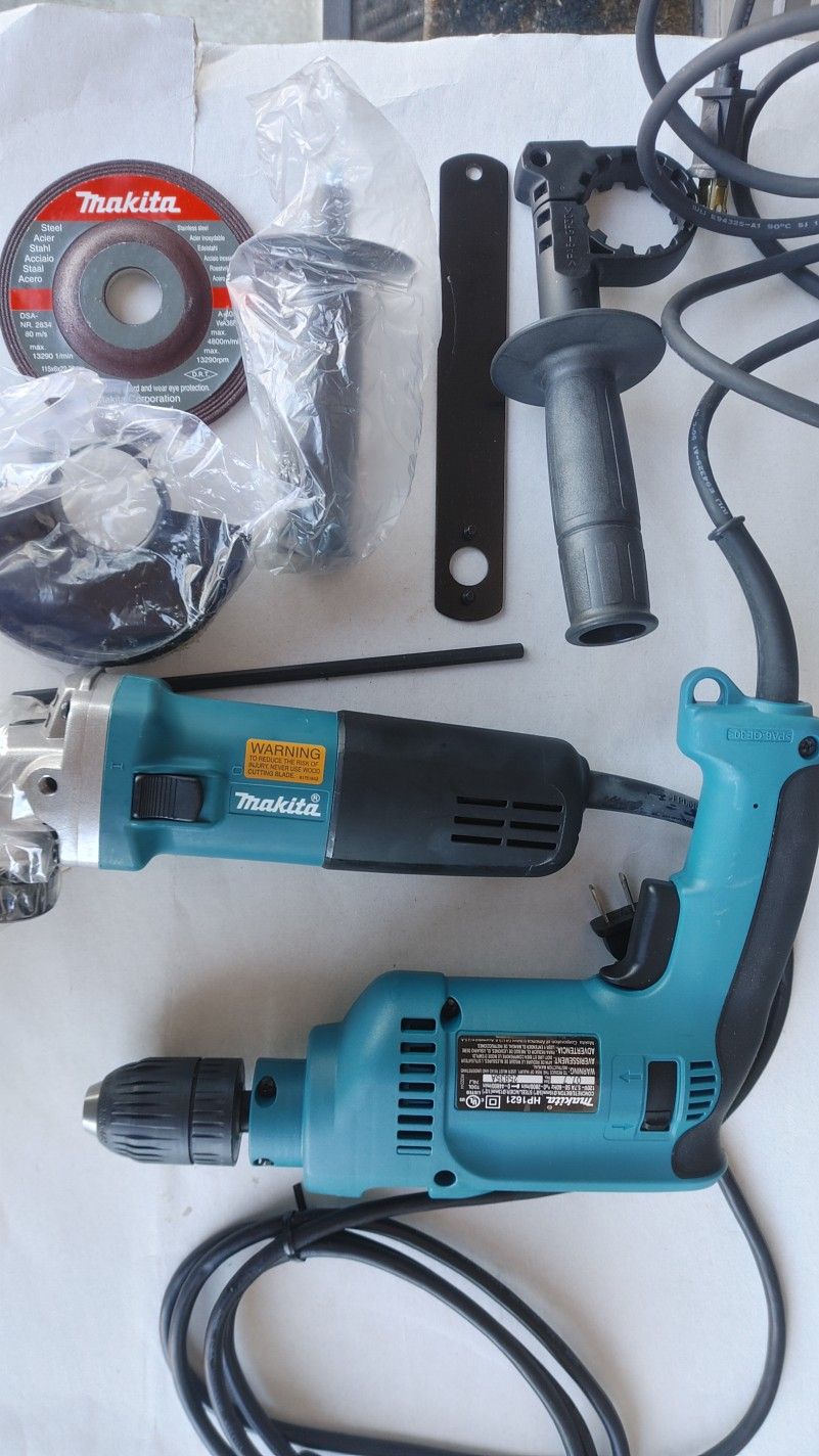Makita 120v Grinder & Hammer Drill Combo