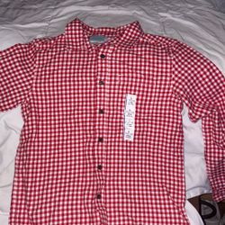 Boys 10/12 Holiday Flannel Like Dressy Shirt