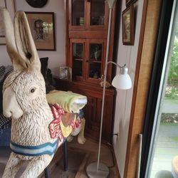 Leaping rabbit carousel figure