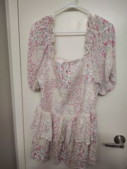 Pink/ white flower dress