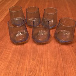 A set of 6  Beautiful Blue  Drinking Glasses