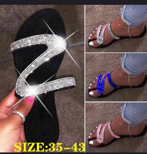 Diamond flat sandal different color