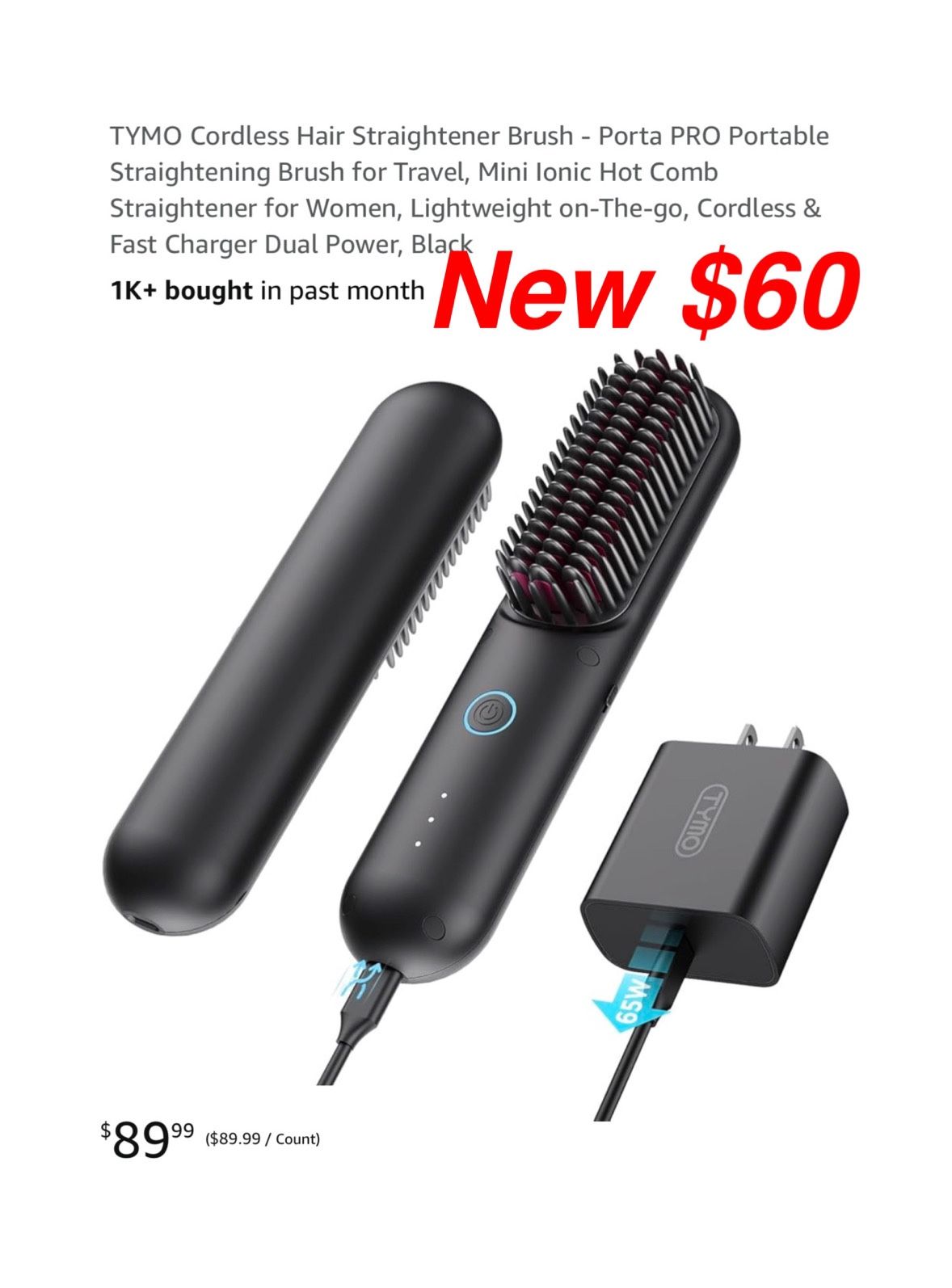 New viral TYMO Cordless Hair Straightener Brush Porta PRO Portable