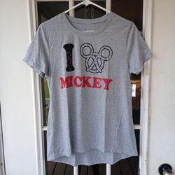 New Mickey Mouse Disneyland Disneyworld I Love Mickey Tee Shirt - Women's L