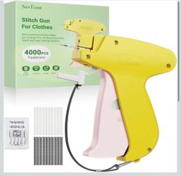 Handheld Stitch Gun for Clothes (Yellow/Pale Pink)