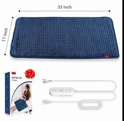 Electric Heating Pad 17x33 Inch Navy Blue