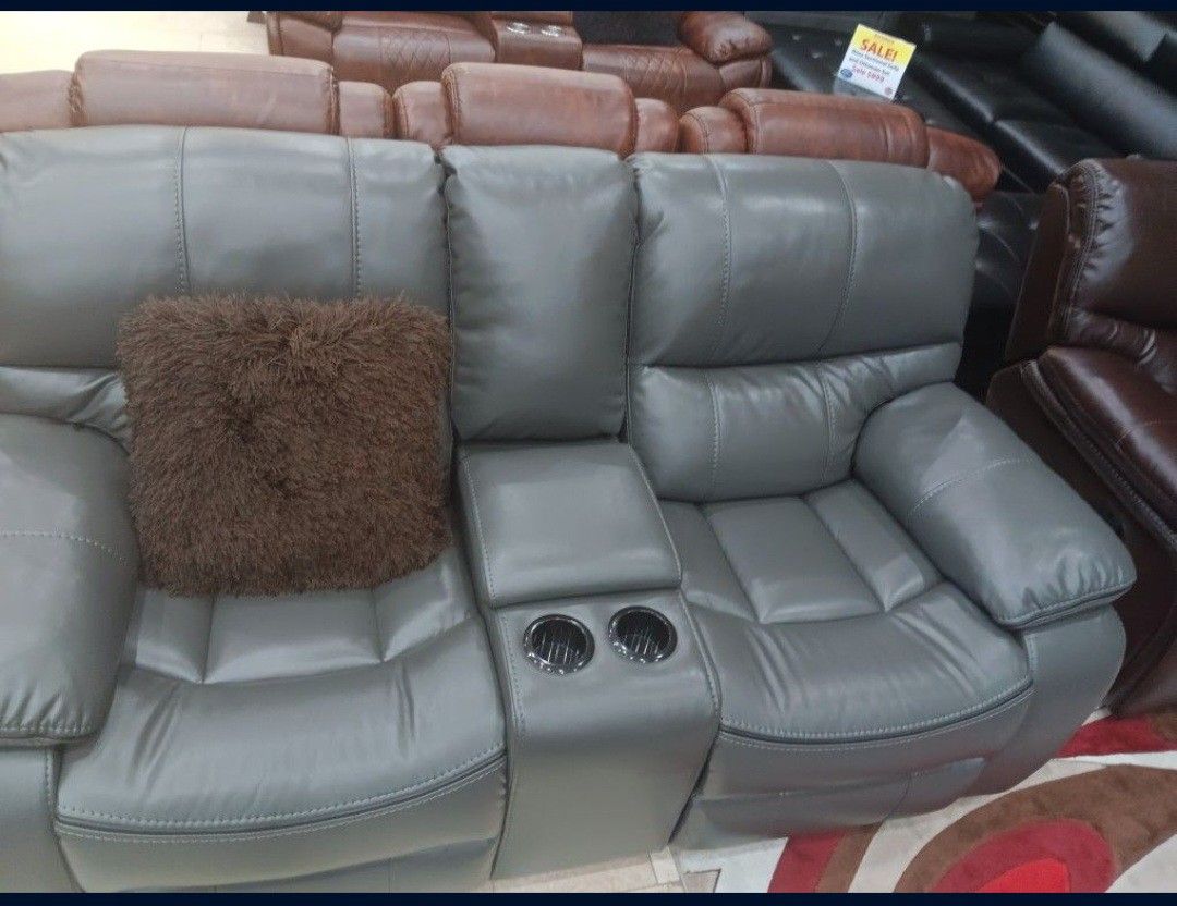 *4th Of July Now!!!*---Sleek Madrid Gray Leather Reclining Sofa/Loveseat Sets---Now $1199!!!---Delivery And Financing😉