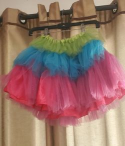 Colorful tutu size labeled TWEEN
