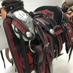 Monturas charras con Herrage y fuste plateado completo