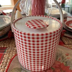 Vintage Gingham Ice Bucket. Super cute!  Great For The Holidays!