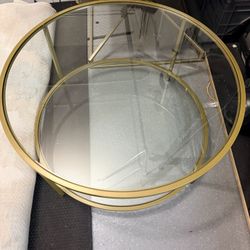 Gold glass coffee table