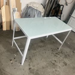 Frosted White Glass Top Desk