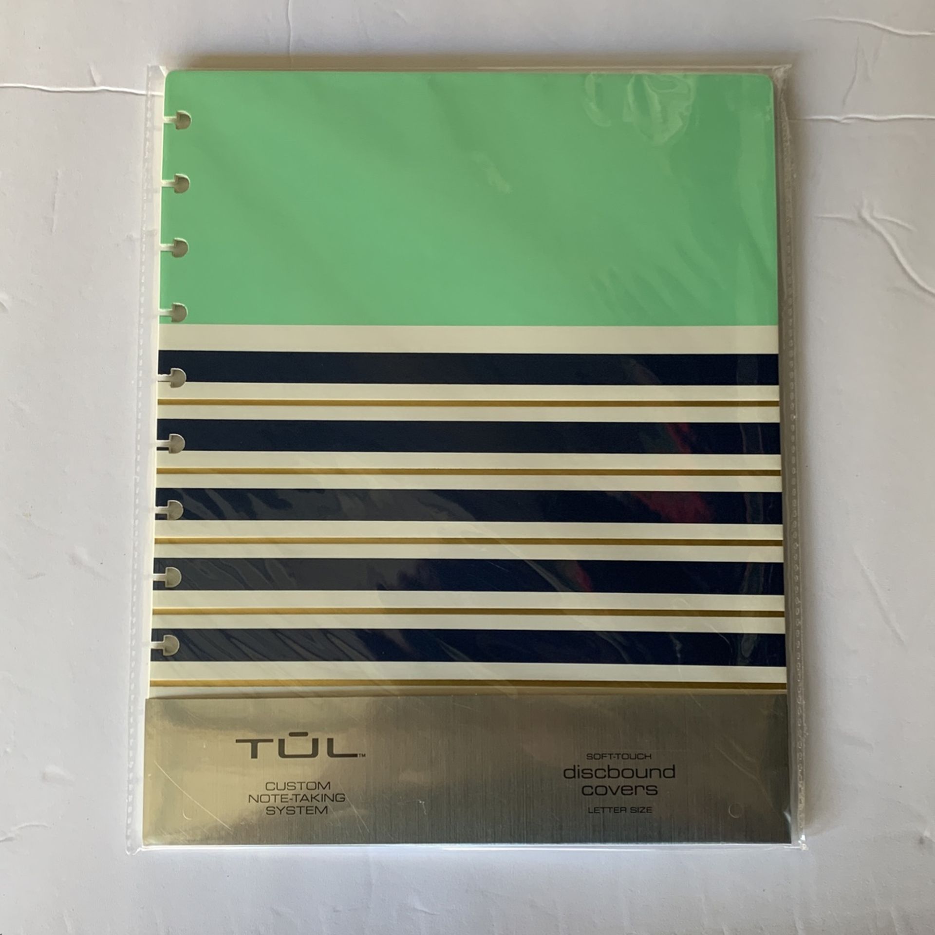 TUL Custom Note-Taking System Discbound Notebook Covers 8.5x11 Mint Stripes 2Pk