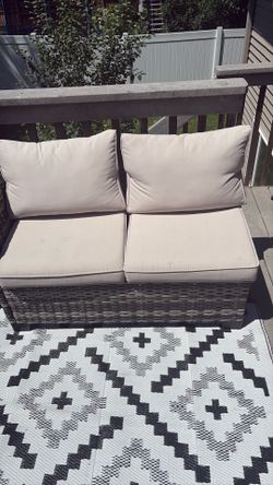 Grey/ light grey 7piece patio sectional