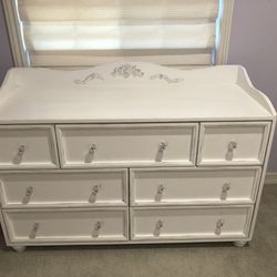 Shabby Chic White Dresser, Bookcase And Nightstand