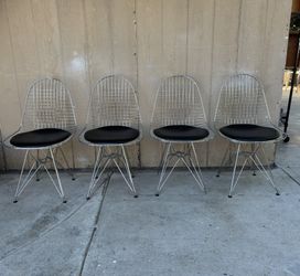 Herman Miller style set of 4 wire chairs 