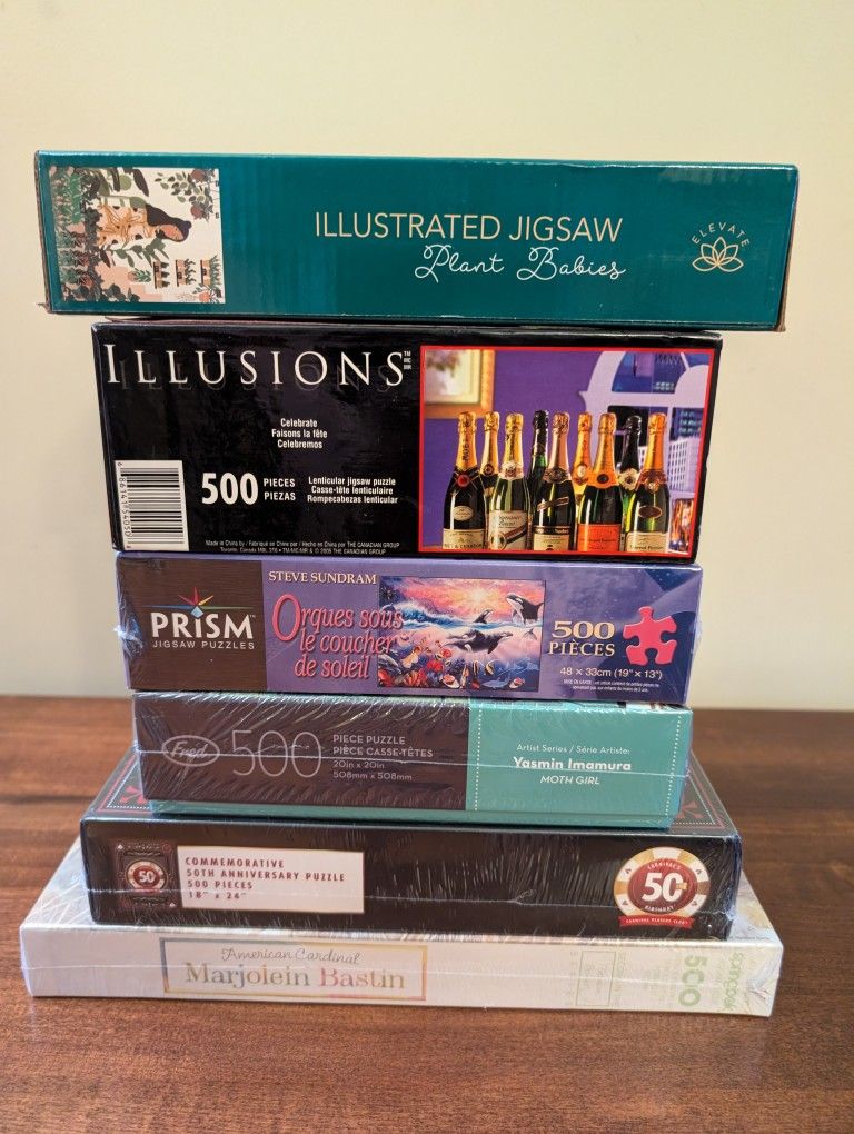 New 500 Piece Jigsaw Puzzles - $10 Each