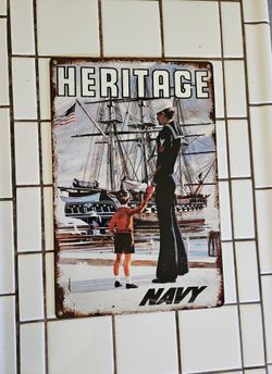 Metal Heritage Navy poster 11 x 17 inches